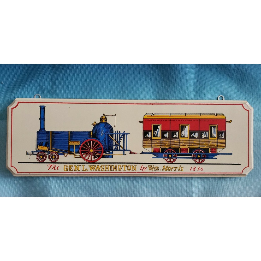 Wooden Wall Picture The Gen'l Washington by Wm Morris 1836 VG Japan 13X4